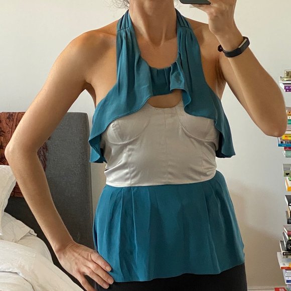 Vena Cava Silk Halter / Bustier Top Size 4 - Picture 2 of 7